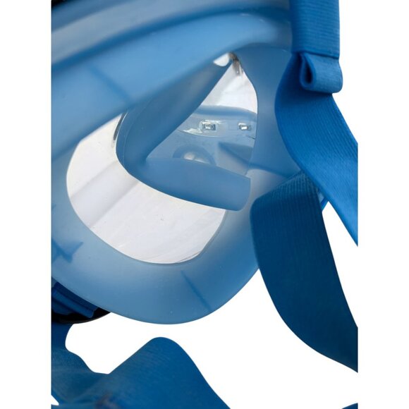 Full Face Snorkel Mask Blue Black Anti-Fog Dry Top Adult Swim Gear One Size - Picture 2 of 7